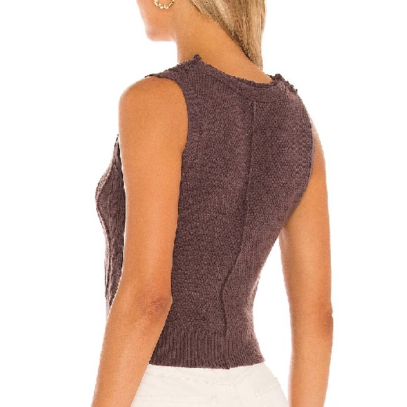 Free People Denson Cable Vest - Black Raison - Size Small - Picture 2 of 13
